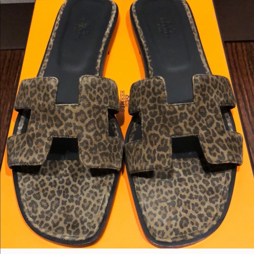 Authentic Hermes Leopard Sandals Size 39 - Picture 2 of 3